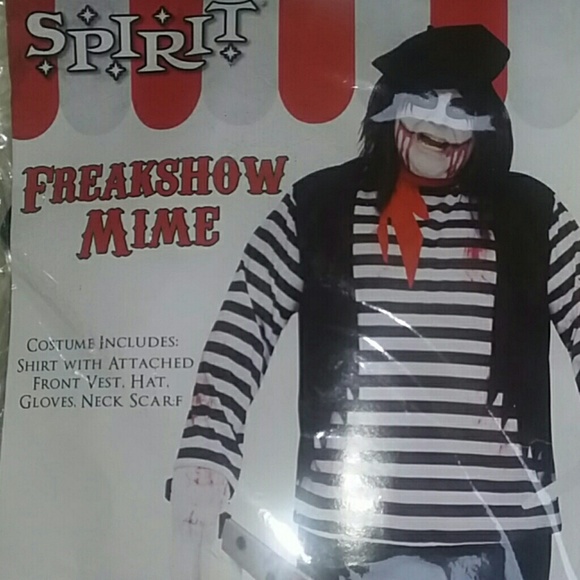 NWT Men's Spirit Plus Size Freakshow Mime Costume - Picture 3 of 8